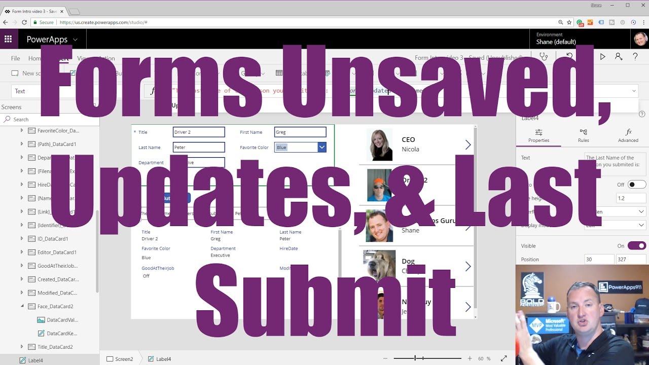 PowerApps Forms - LastSubmit, Updates, UnSaved