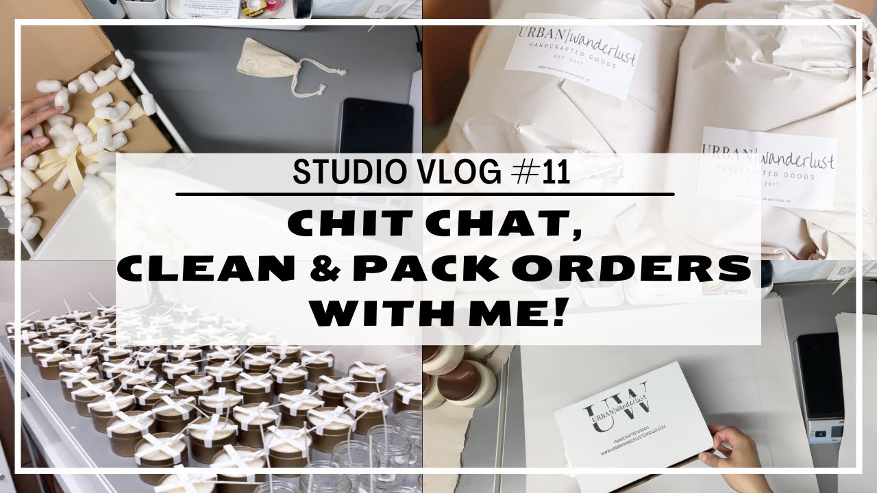 Packing Orders + Clean the Studio with Me + Clean Chit Chat | Day In the Life Candle Business Owner