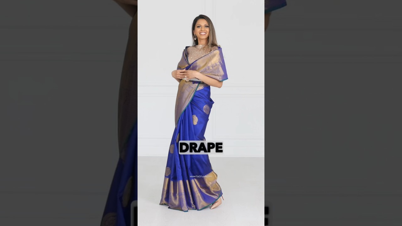 Wide Border Saree Drape | How to drape a saree perfectly | Saree Draping Styles | #shorts