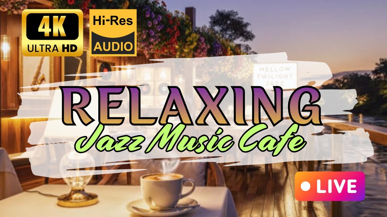 🌸 4K LIVE Spring River Cafe Jazz ☕ Cozy Piano Music for Study, Work & Deep Sleep