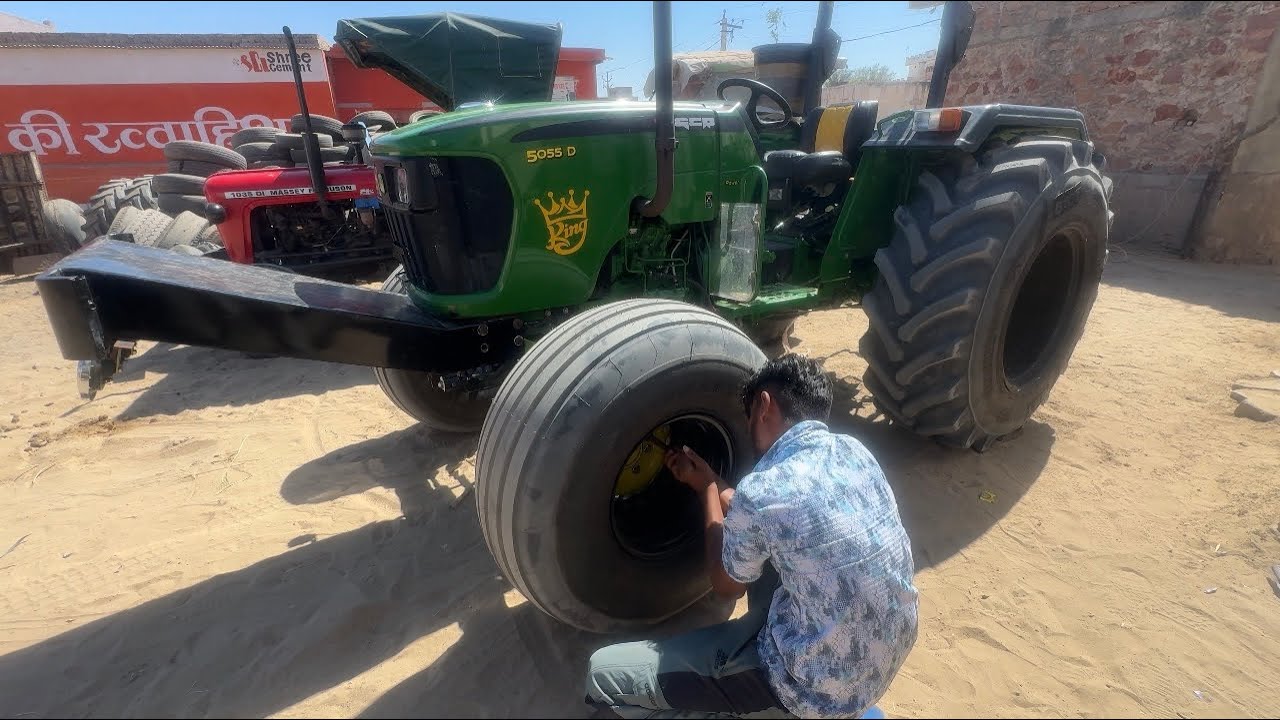 Johndeere 5039 D ( tiger 🐅) waps se ready kiya Hor front tyre big rim install 💚💪🥰