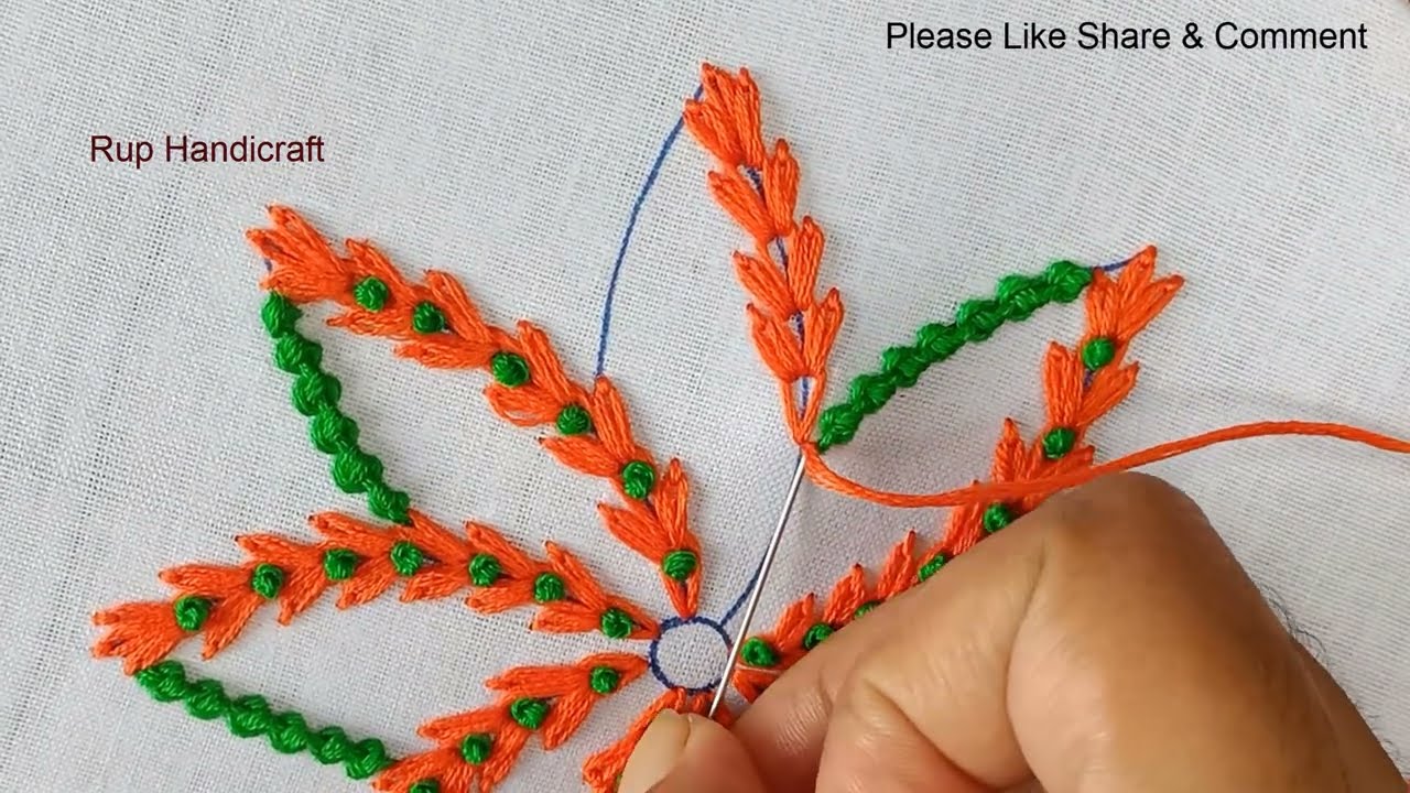 Hand Embroidery Fantastic Flower Design Tutorial,Needlepoint art,3D Flower,সহজে সুন্দরফুল সেলাই করুন