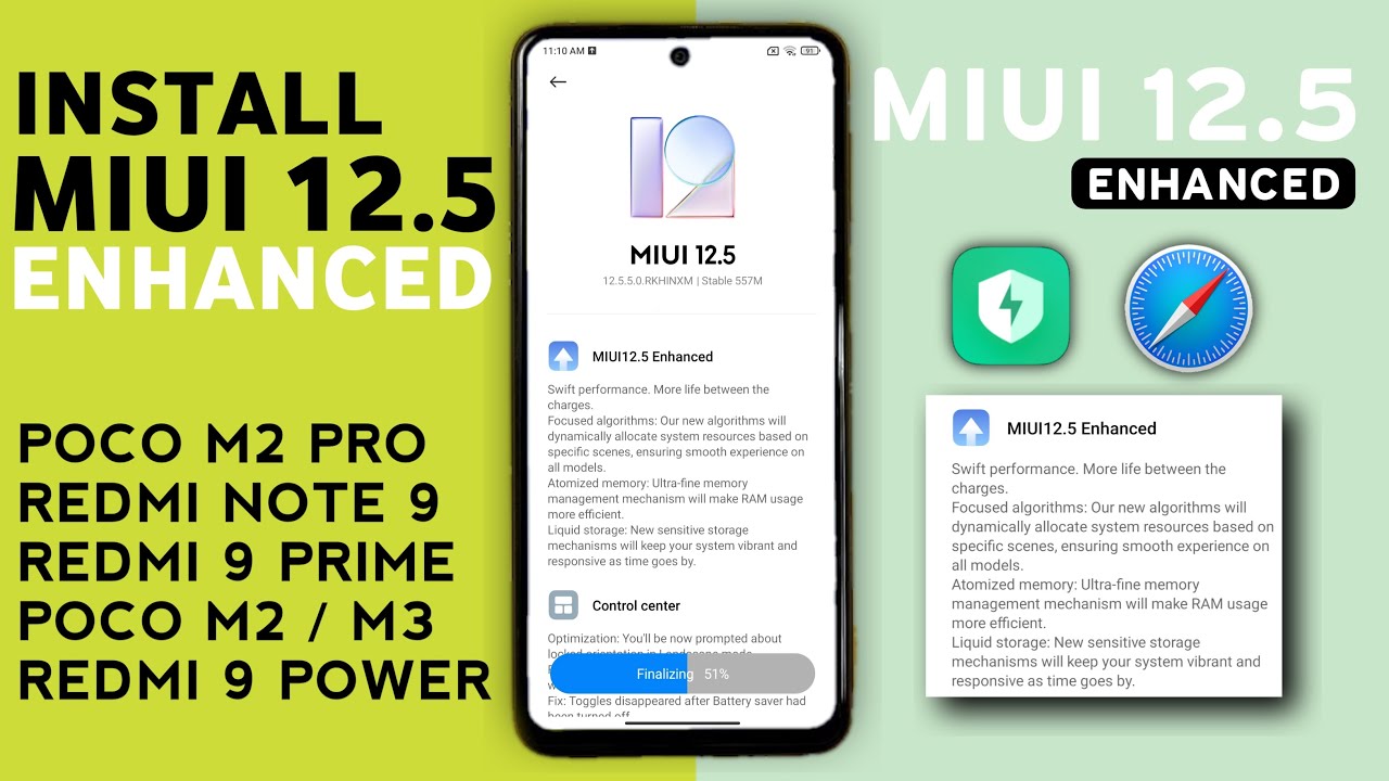 MIUI 12.5 ENHANCED EDITION UPDATE INSTALL | Poco M2/M2 Pro,Poco X3,Redmi Note 9,10 Pro/Max,9 Power,8