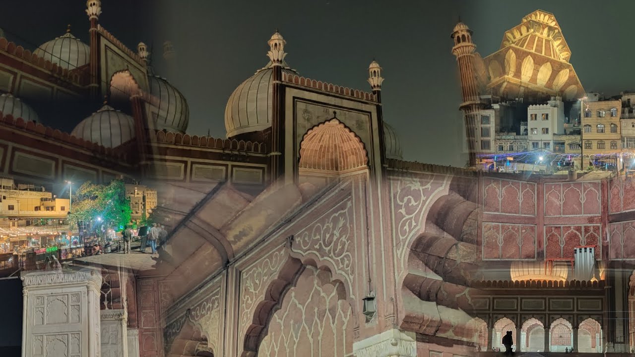 15th roza Mubarak jama masjid mashallah fajar ka waqt namaz padi humne jama masjid per