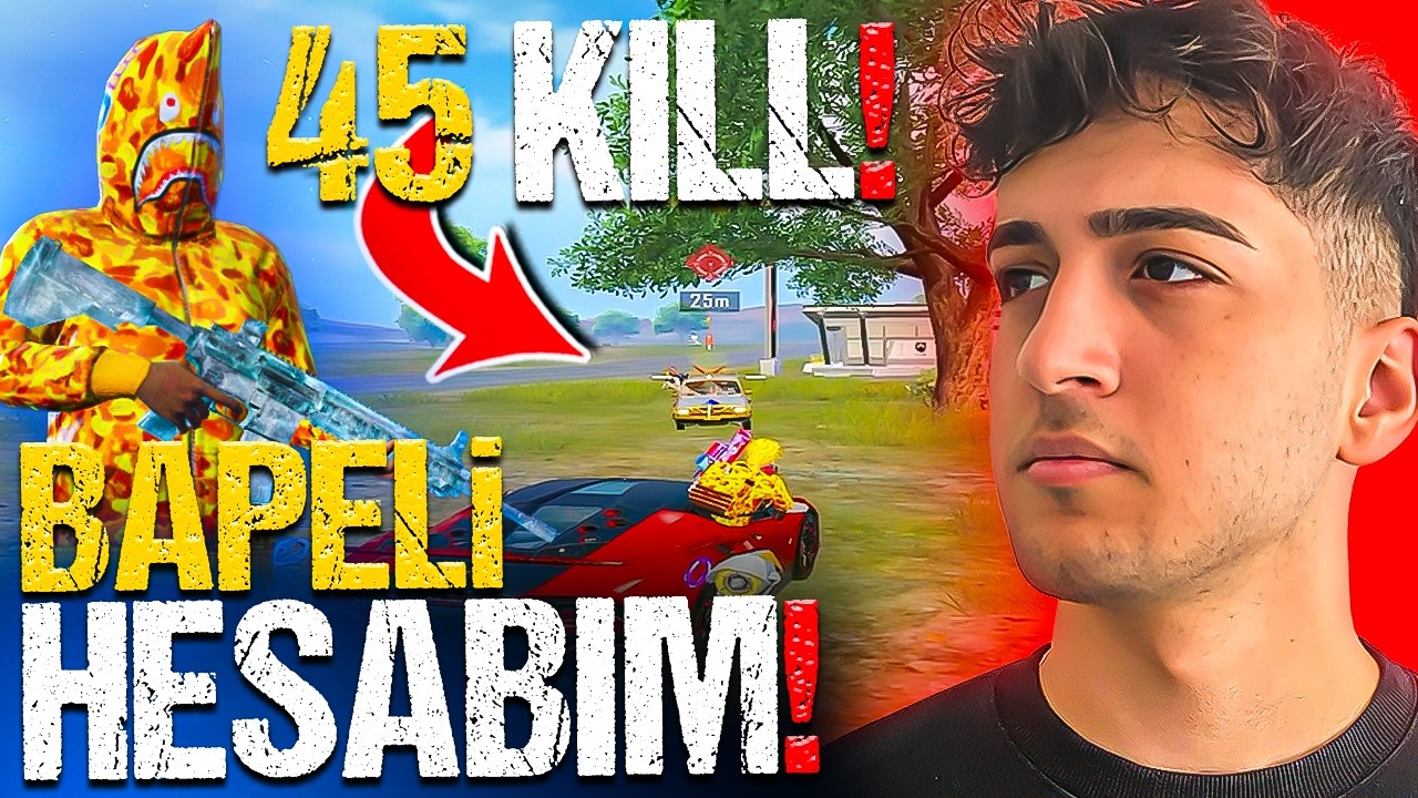 YENİ BAPELİ HESABIMLA OYNADIM! 45 KİLL EFSANE MA&Ccedil;! PUBG Mobile