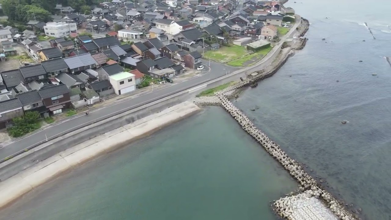 鳥取県西伯郡大山町　御来屋漁港で空撮！
