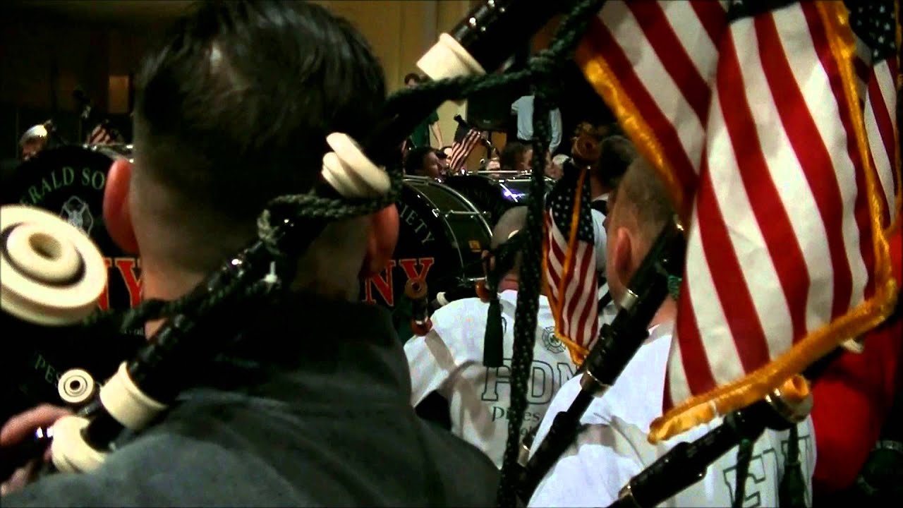 FDNY Emerald Society Pipes n Drums 2016 St. Patrick's Day