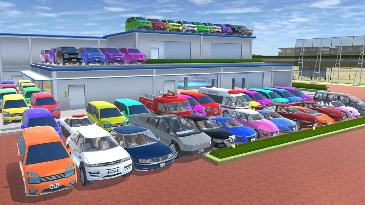 COLLECTION OF ALL RAINBOW COLOUR CAR 😱 AT SAKURA SCHOOL GROUND 🌈🥶|SAKURA SCHOOL SIMULATOR #video 