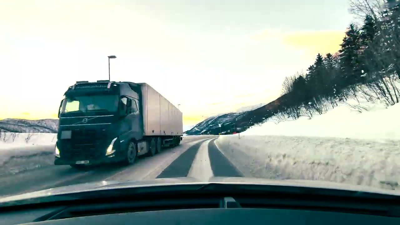 4K POV: Semitrailers and trucks on the highway