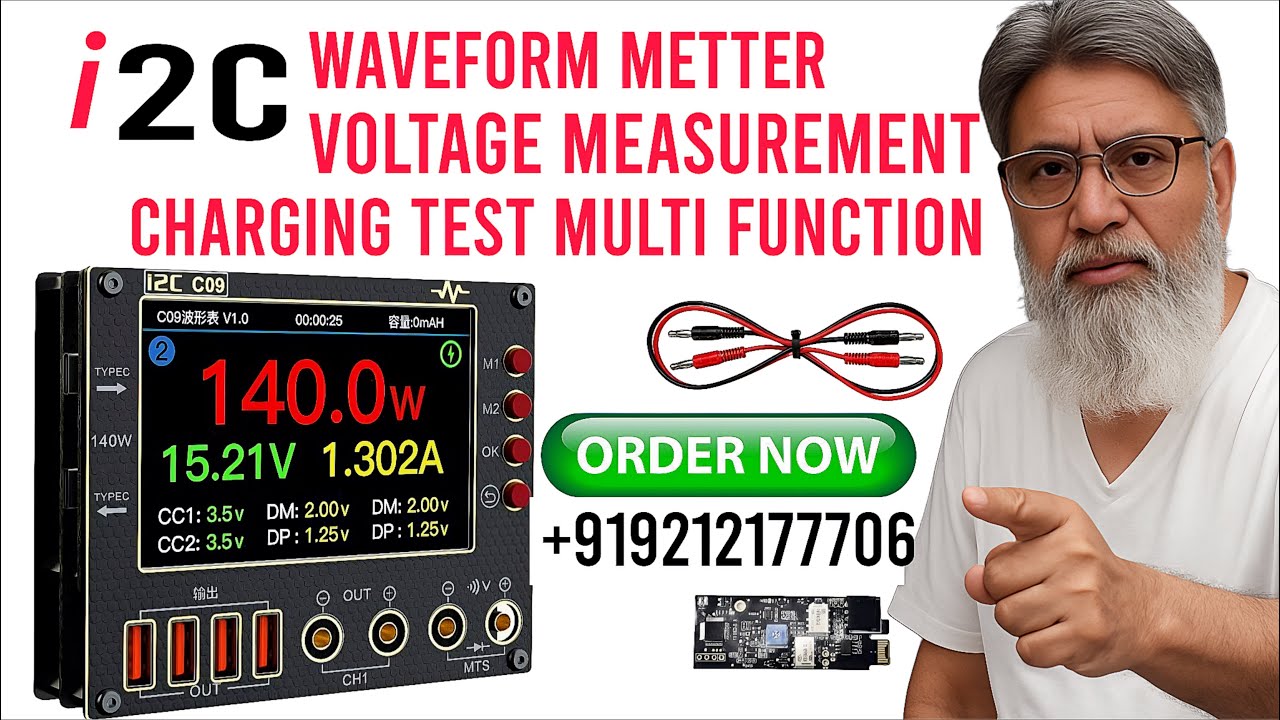 C09-i2c-waveform-metervoltage-measurement-charging-test-multi-function-expansion-board & Multimeter