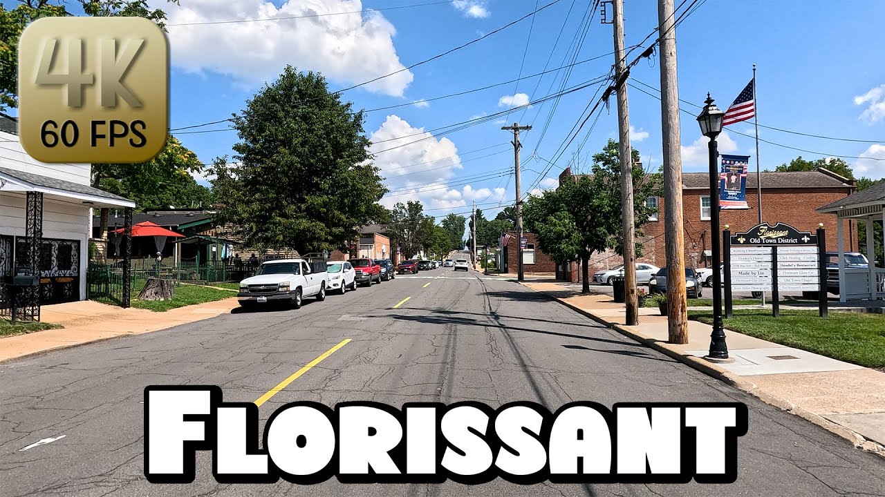 Driving Around Old Town Florissant, Missouri in 4k Video