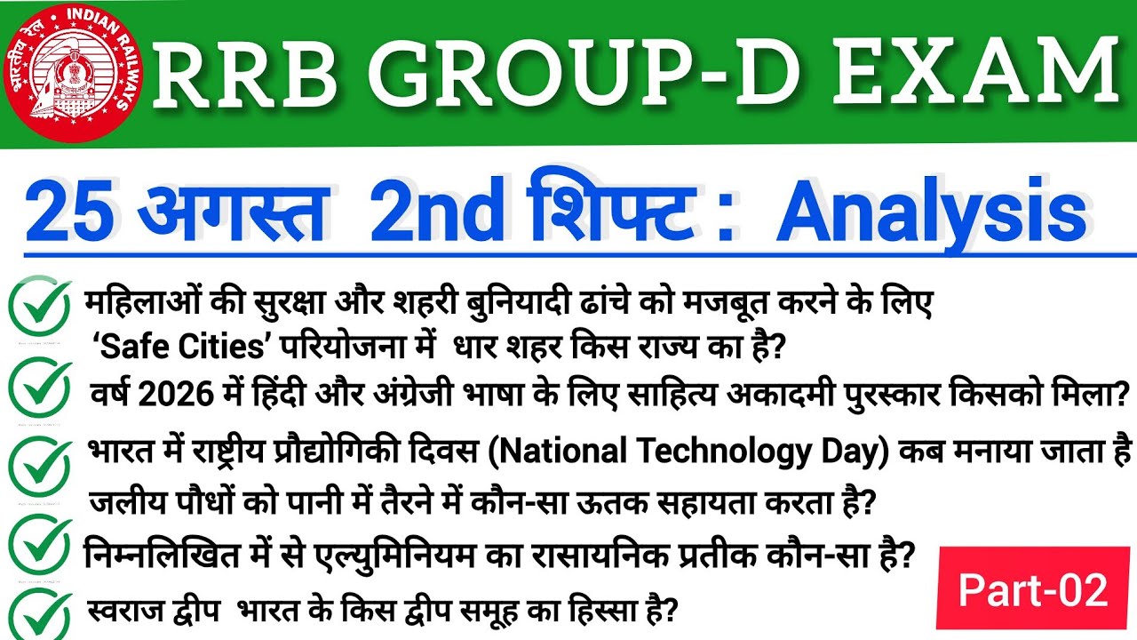 RRB Group D 25August 2nd Shift Analysis | Today Group D 1st Shift Analysis | Group D 2026 #groupd