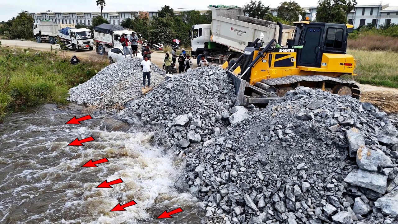 Incredible Land Transformation Like To Solid Land Dozer Pushes Stone Mixes Soil