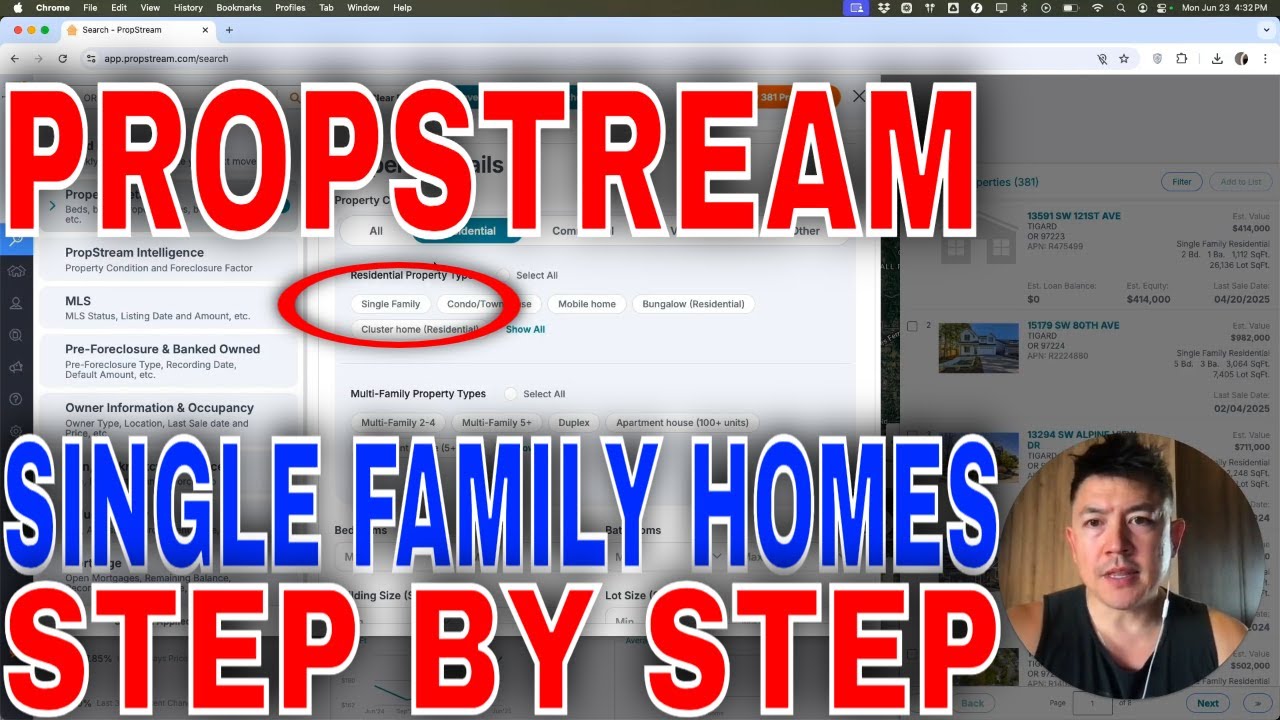 ✅  How To Find List Of Single Family Homes In Propstream🔴