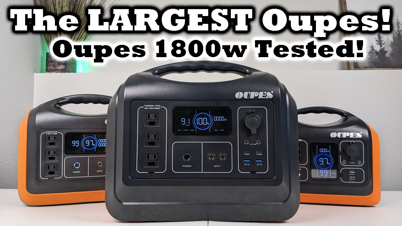 Oupes 1800 Watt - 1488wh LiFePO4 Power Station - Biggest Oupes Option Yet!