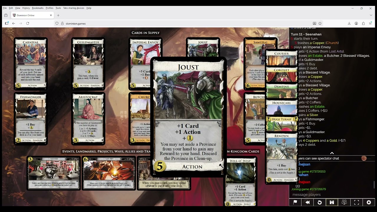 Learning Dominion Rising Sun: Game 11