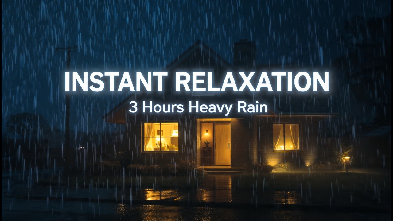 3 Hours Rain Sounds for Sleeping | Deep Sleep Rain White Noise (Black Screen)