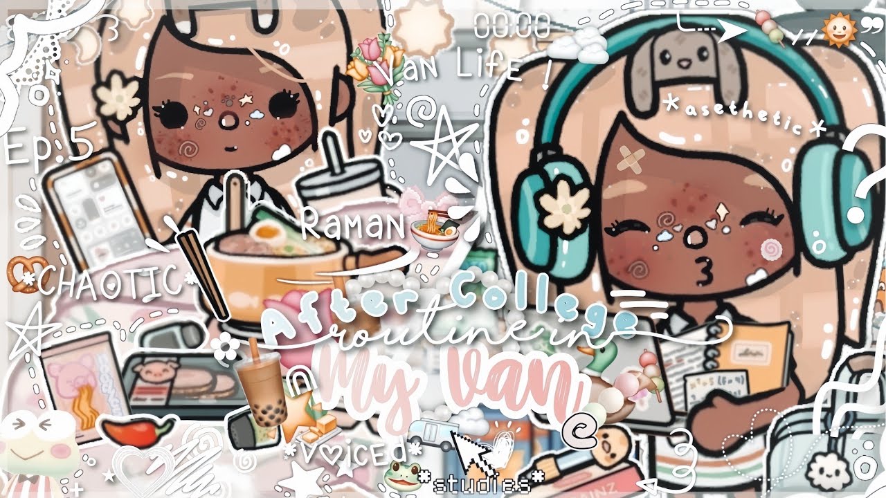 𐔌After Collage routine in my *VAN* 🎓🚐⛈️||VOICED🎙|| Toca Boca Life World Roleplay 🥨🌷🫶🏼