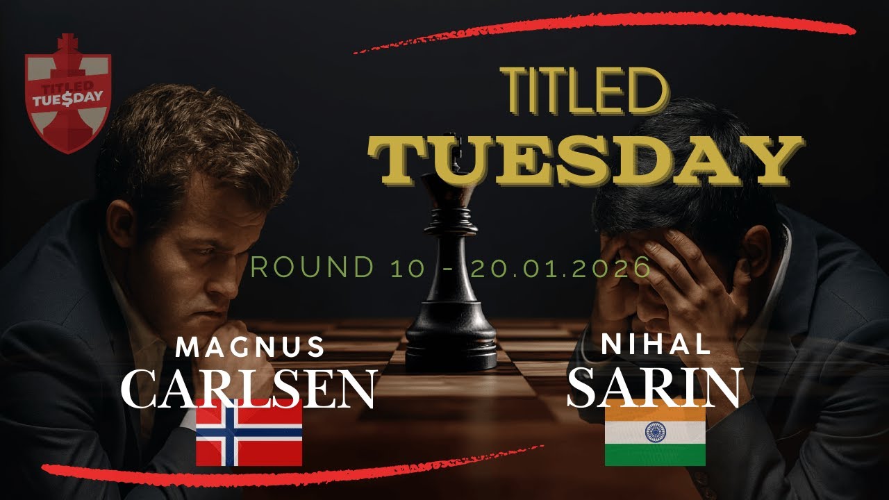 Magnus Carlsen vs Sarin Nihal | Titled Tuesday Grand Prix 2025-2026 | round 10 | 20.01.2026