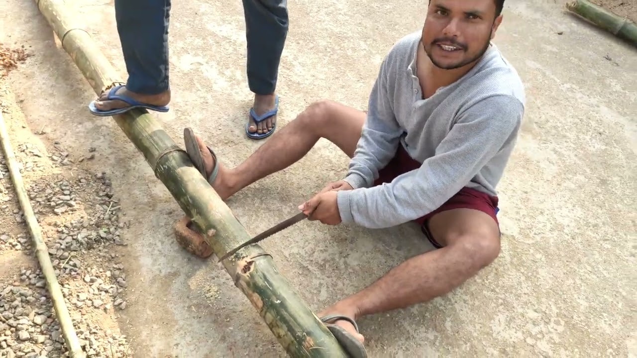 बांस का सीढ़ी घर के लिए(bamboo stair ) #villagelife #creative #suraj mahli#viralvlog