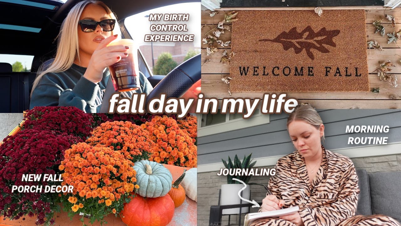FALL VLOG 🍂 Morning Routine, New Fall Porch Decor, My Self Tan Routine, New Makeup & Birth Control!