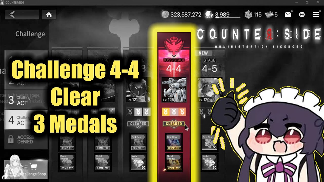 Counter SIde Challenge 4-4 Clear 3 Medals