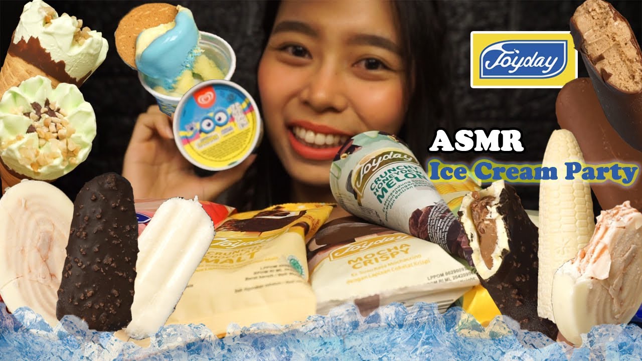 ASMR Assorted Ice Cream Bars (ICE CREAM PARTY) | Eating Sounds