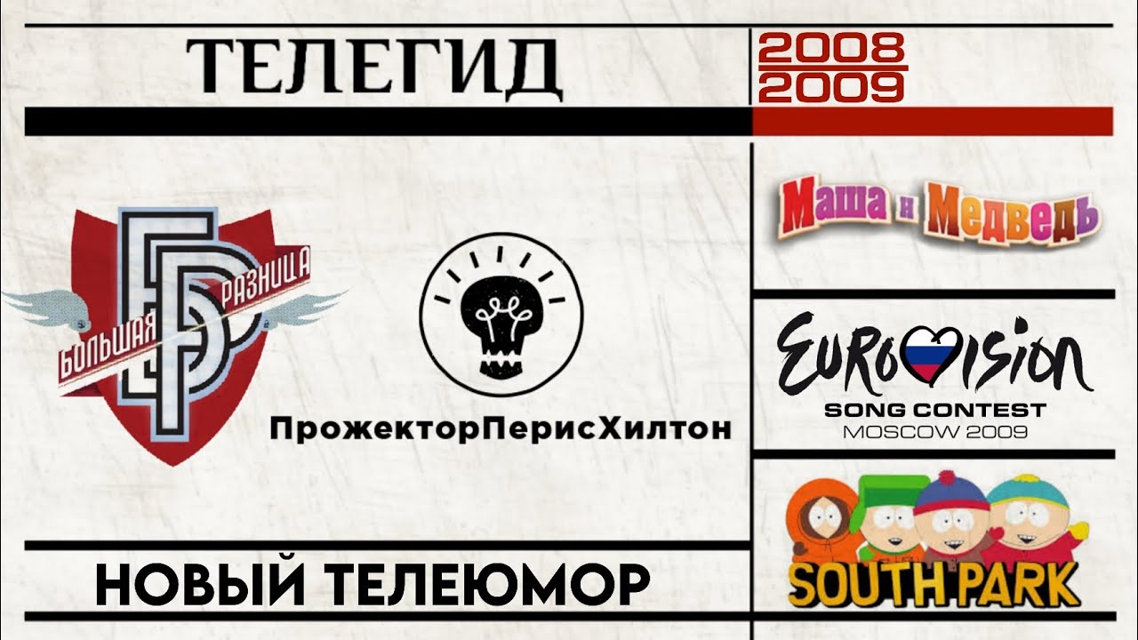 ТЕЛЕГИД - 2008-2009: Большая разница, Прожекторперисхилтон, Маша и Медведь, Евровидение