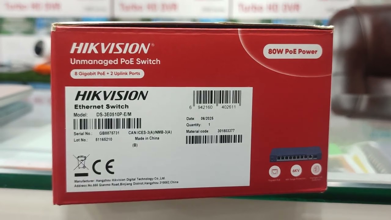 Hikvision Ethernet Switch 8-Port Gigabit PoE DS-3E1510P-EI/M-8P2F  #viralvideo #hikvisionswitch