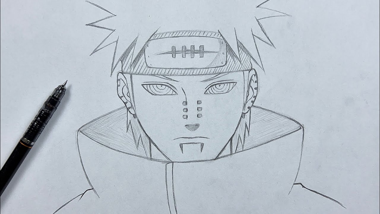 How to draw pain from Naruto | step-by-step | Anime sketch