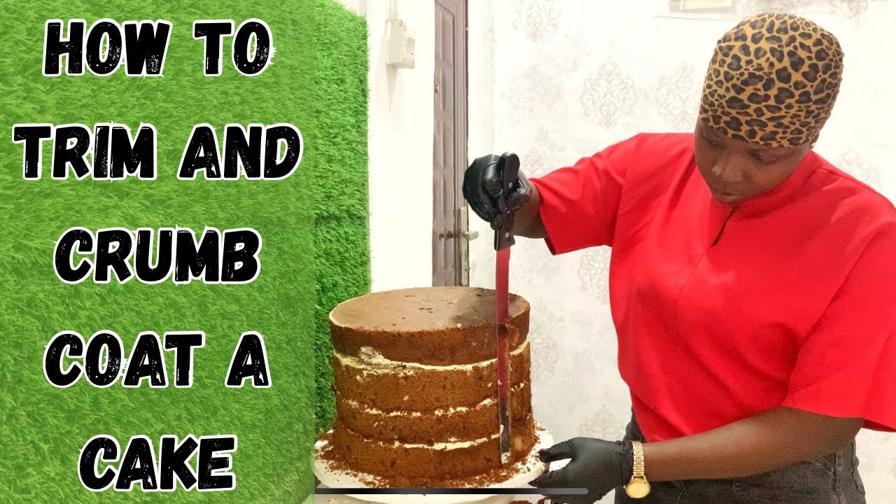 How to TRIM AND CRUMB COAT a cake |  How trim a cake using a trimming knife