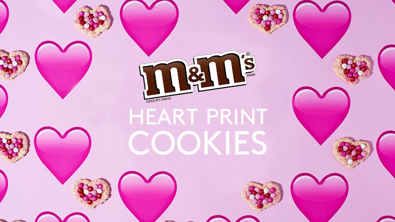 M&M'S Valentines - Heart Print Cookies