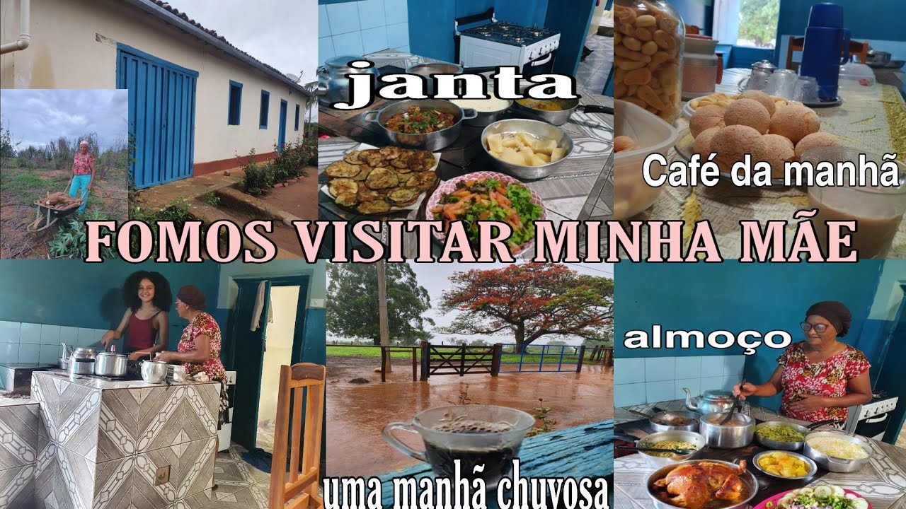 VLOGANDO NA CASA DA MINHA MÃE/  BUSCANDO COMIDA PARA OS PORCOS/ JANTA/ CAFÉ DA MANHÃ/ CHUVA E ALMOÇO