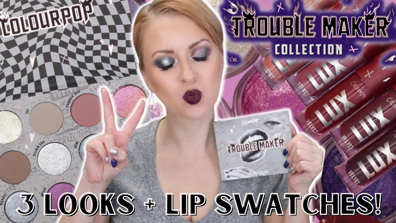 Обзор коллекции ColourPop TROUBLE MAKER + 3 образа | Steff's Beauty Stash
