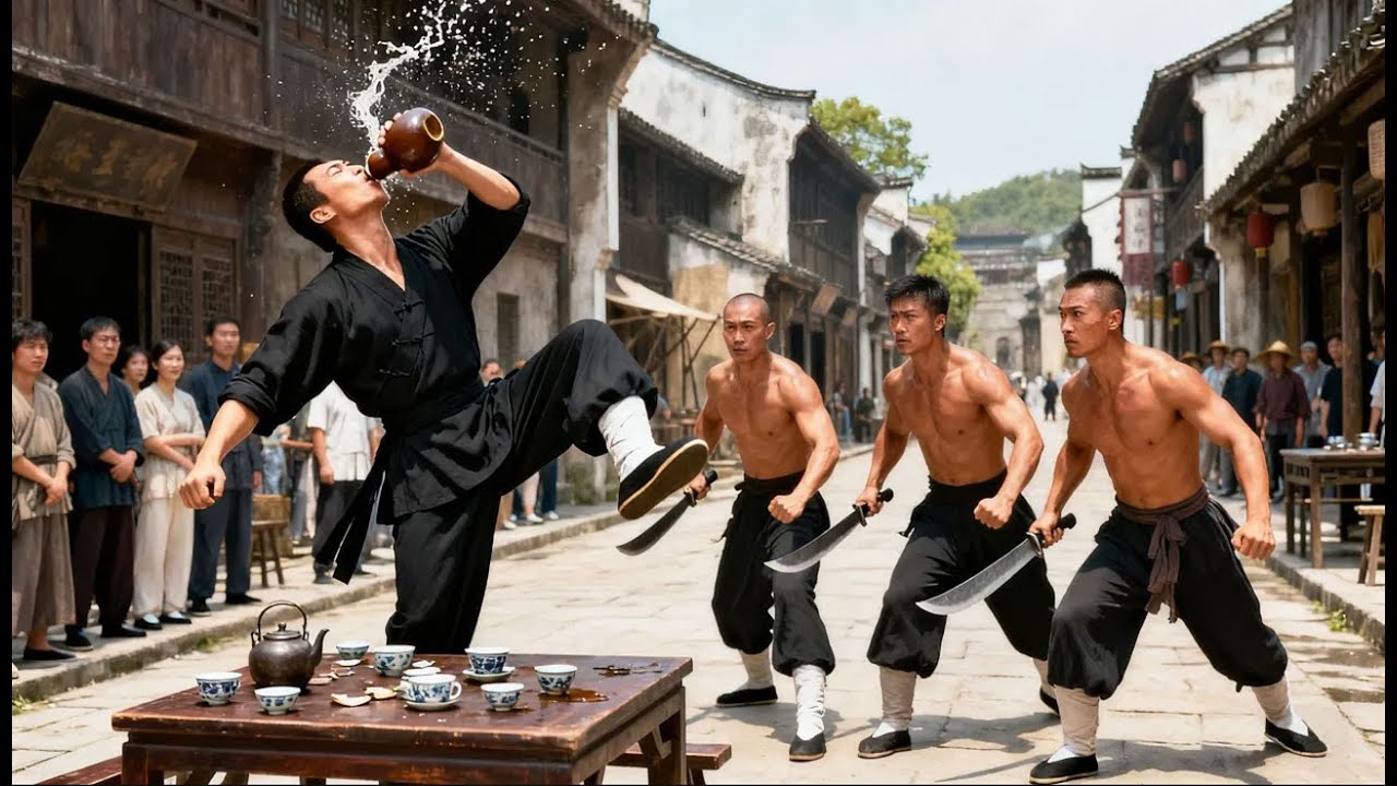 日本恶霸当众嘲笑中国功夫只是笑话，却没想到黄飞鸿一步上前，一招醉拳直接清空全场！⚔️仁者黃飛鴻