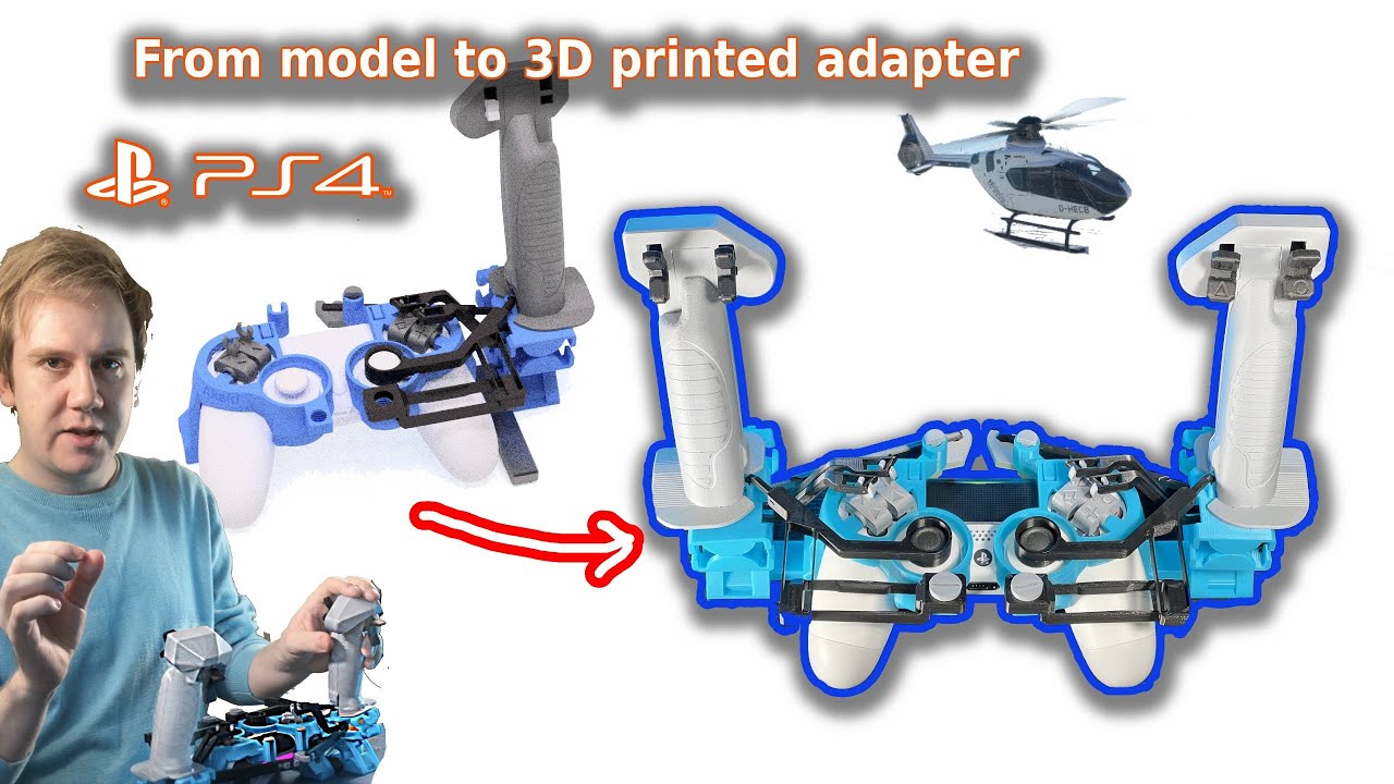 Fully 3D printed Joystick adapter for DualShock 4