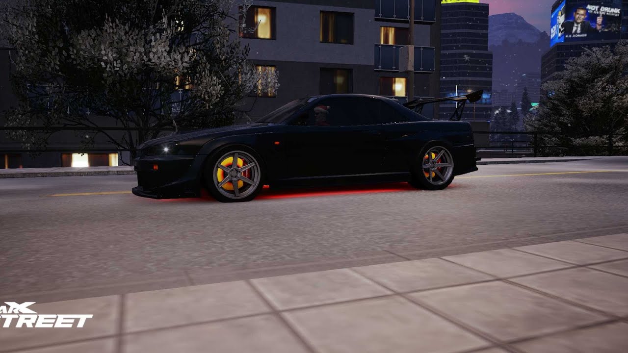 R34 CARX STREET GAMEPLAY 🥵 .ALL BLACK FULL UPGRADED ENGINE WITH OG ID. #carxstreet #r34 #tokyocars 