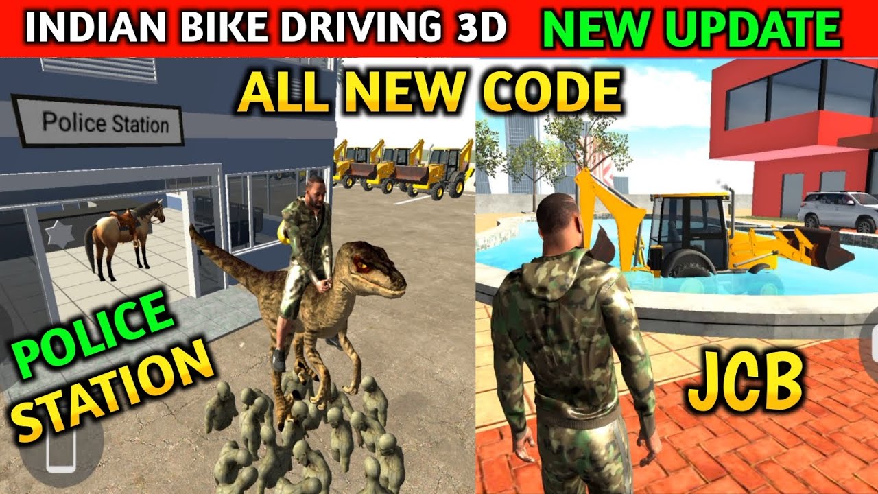 NEW UPDATE JCB CODE + POLICE STATION | Funny Gameplay Indian Bikes Driving 3d 🤣🤣