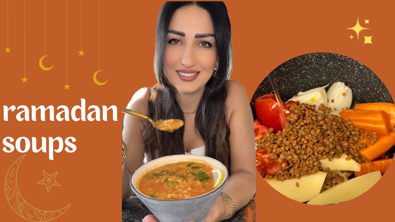 شوربة العدس الحبة الكاملة السريعة + شوربة الشوفان بدون لحم | شوربات رمضان منقذة وجاهزة بدقائق