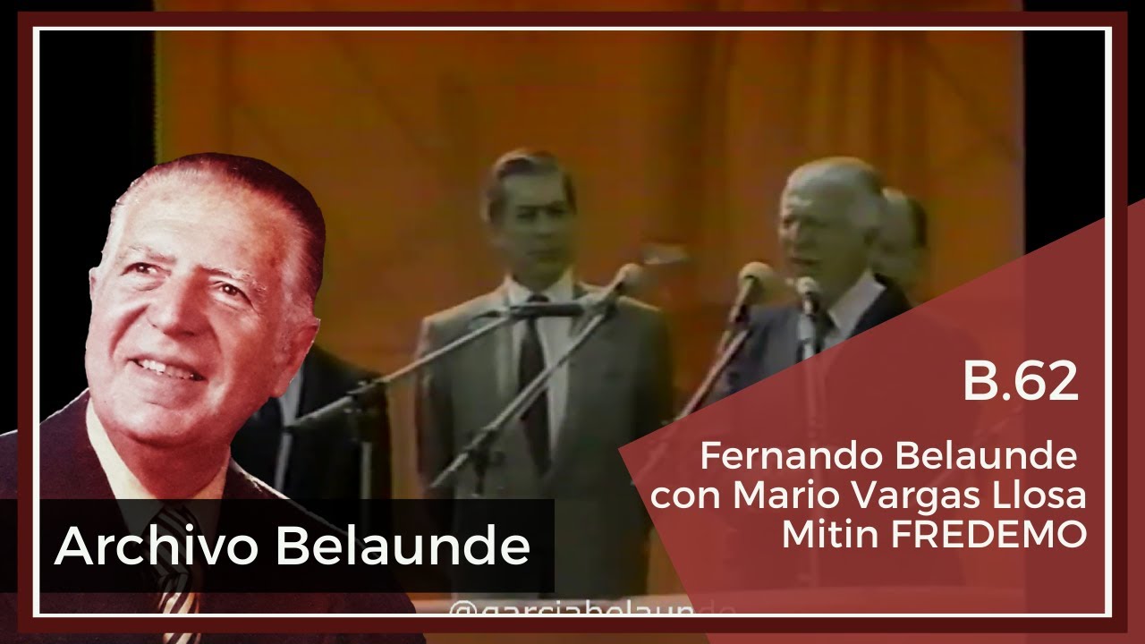 B62 Fernando Belaunde Terry con Mario Vargas Llosa en un mitin FREDEMO