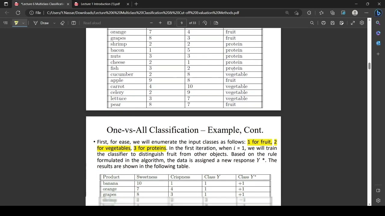 Pattern Recognition: Lecture 6 - Part 1 (Multiclass Classification) - Theoretical & Problems