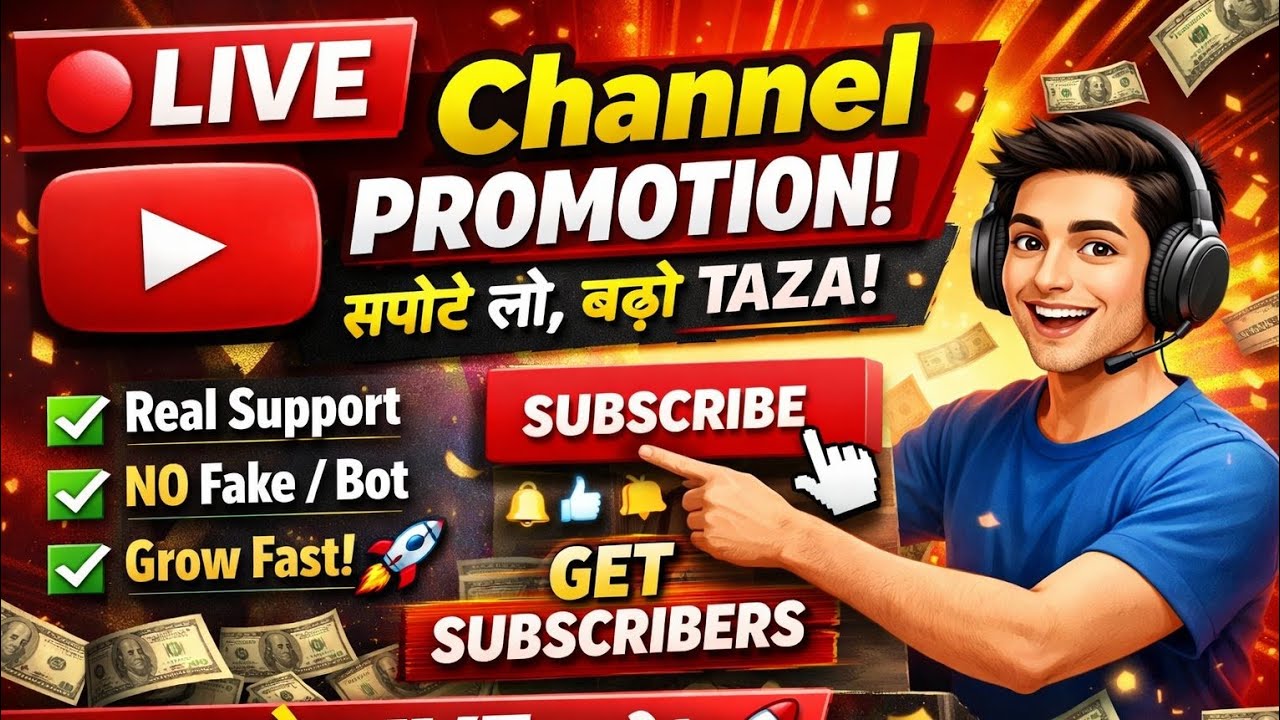 🔴 LIVE YouTube Channel Promotion | Real Support | Grow Fast 🚀 | 