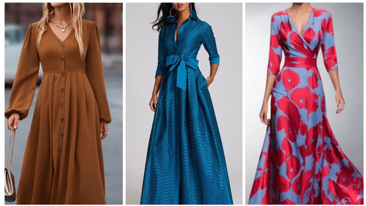 Most beautiful designer  long dresses designing