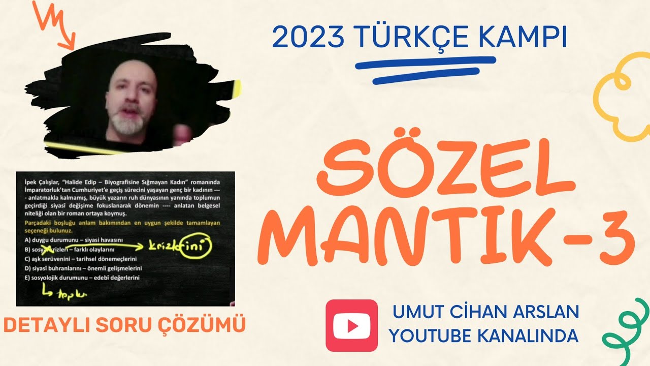 2024 T&Uuml;RK&Ccedil;E KAMPI - S&Ouml;ZEL MANTIK - 3 #2024tayfa  #2024dgs #kpss #dgssoru #dgst&uuml;rk&ccedil;e #dgstayfa