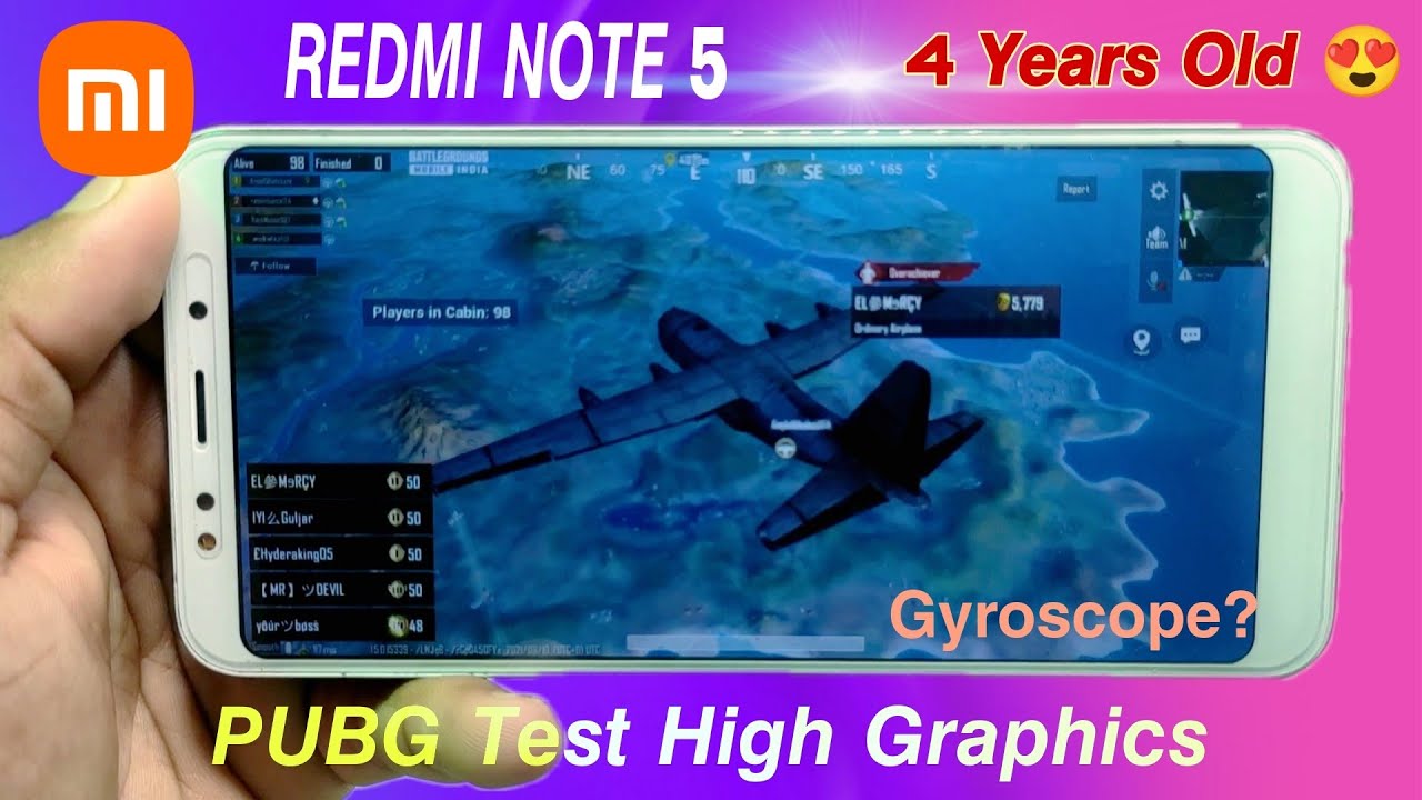 Redmi Note 5 PUBG (BGMI) Test High Graphics After All Update | Gyroscope Battery Heating Test Hindi