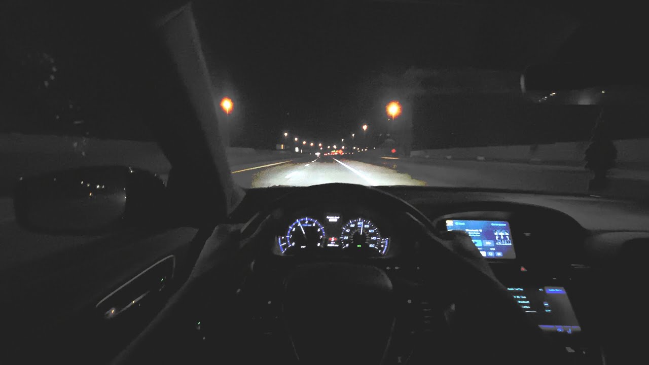 Late night drive in an Acura TLX