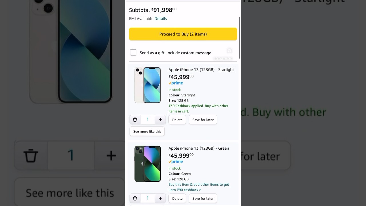 Got 2 iPhone 13 @ ₹39999 on Amazon Great Indian Festival Sale 2023 😱🤯😨 #shorts #short