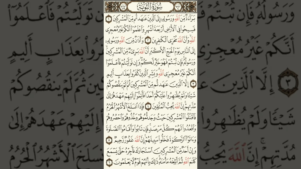 سورة التوبة | قراءة من المصحف الشريف - الجزء 10 (من الآية 1 إلى 86)