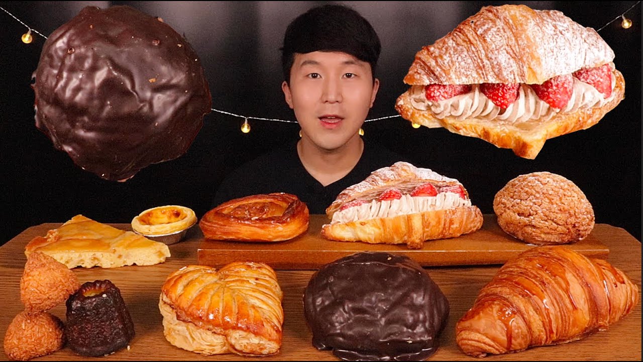 [SUB]곤트란쉐리에 크루아상, 뺑 오 쇼콜라, 쿠키슈,애플파이 먹방(Croissant, Pio Chocolate, Cookie Shoe, Apple Pie)#MUKBANG