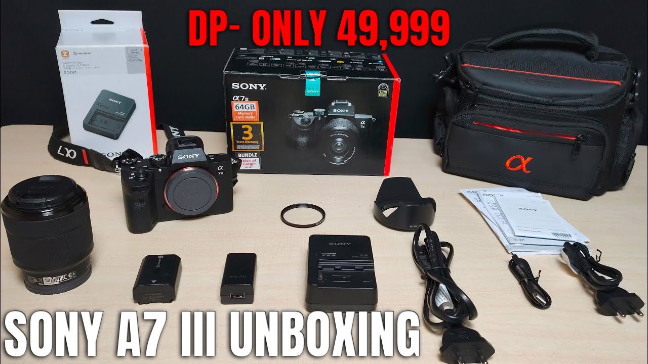 Sony A7iii With kit lens Unboxing | Sony a7iii Unboxing | Sony A7 3 Unboxing In Hindi | Sony 50 MM